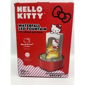 Sanrio Hello Kitty Waterfall LED Fountain Soothing Sounds Ambient Light NEW